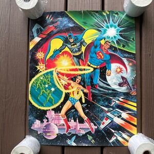 Vintage 1978 DC Comics Justice League Poster 16x20" Superman Batman Wonder Woman